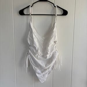 POWER 2 the FLOWER Eyelet One Piece Swimsuit Size Large